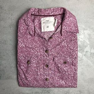 H&M Purple Flower Button-Up Shirt